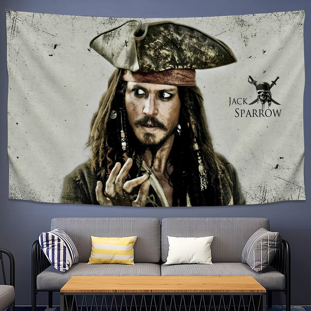 JACK SPARROW TAPESTRY - Polyester - Pirate Wall Decor