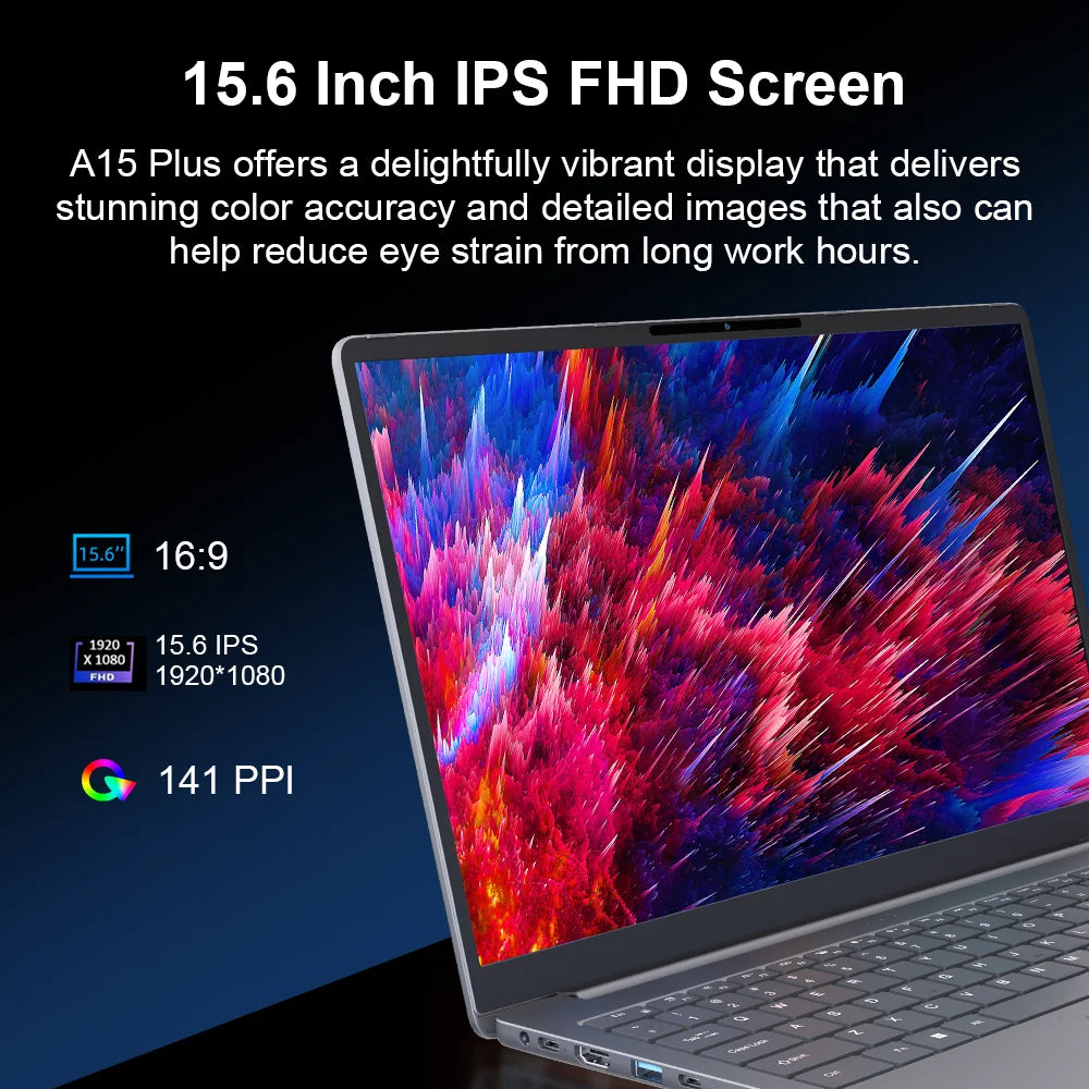 Ninkear A15 Plus Laptop AMD Ryzen 7 5825U 16GB RAM 1TB SSD 15.6 Inch FHD IPS Display Windows 11 WiFi 6 Fingerprint Backlit Keyboard Slim Metal Business Notebook