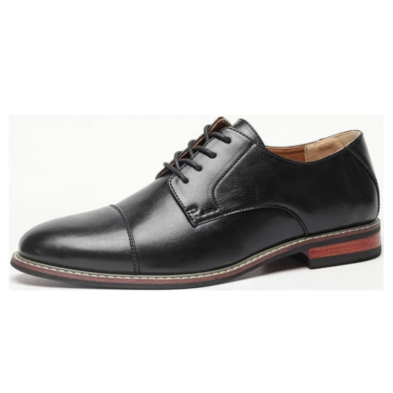 Men's Derby Dress Shoes - Fashion Lace-Up Round Toe Formal Shoes