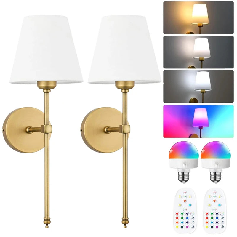 Wireless Rechargeable Wall Sconces – Set of 2