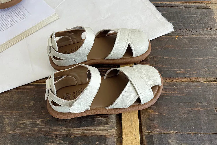 Careaymade-Genuine leather soft surfaces comfortable sandals,original big women's shoes,summer hollowed out women beach shoes