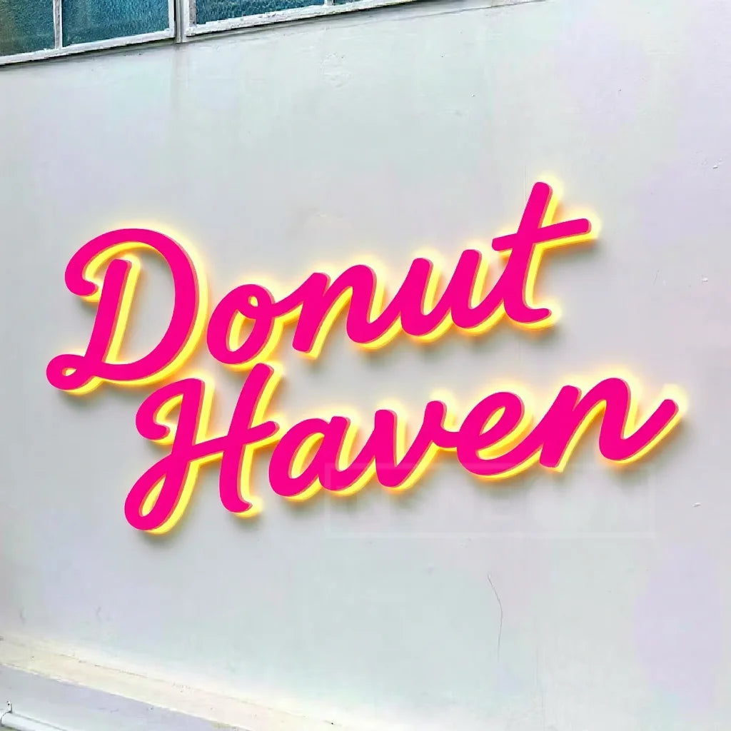 3D LED Logo Letters - Backlit Acrylic Signage - Gold Glow