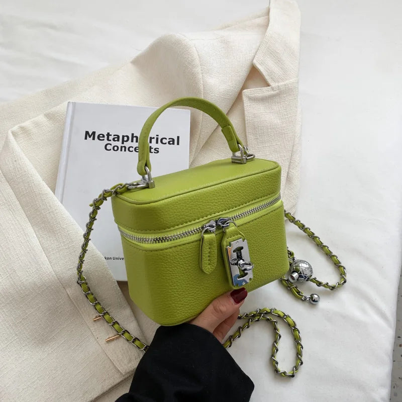 Mini Box Handbag - Chain Crossbody Shoulder Bag