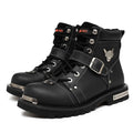 Men's Punk Rock Knight Boots Metal Rivets - Leather Motorcycle Winter EU 38-46