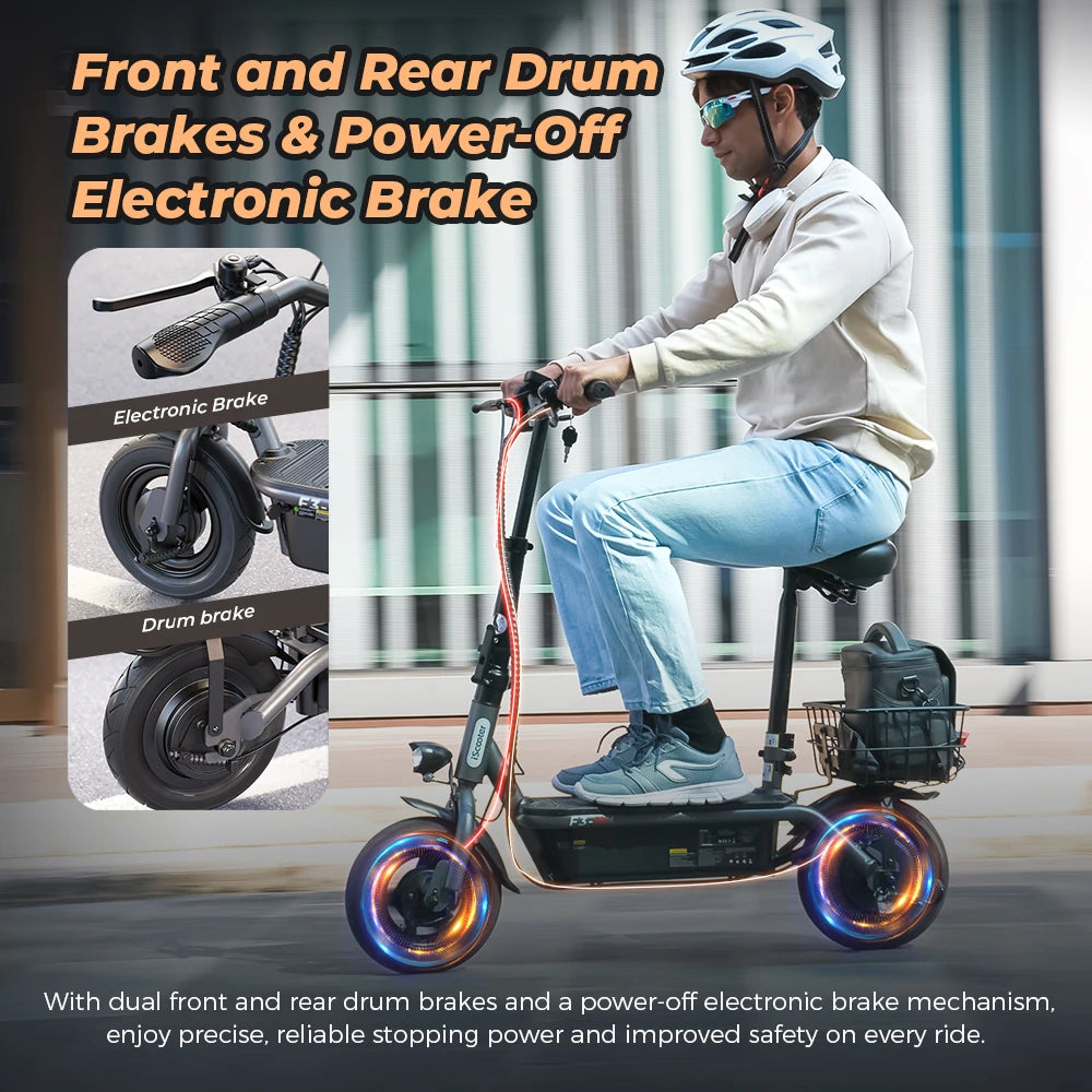 F3 ELECTRIC SCOOTER - 60 KM Range, Seat & Basket - Easy Commutes