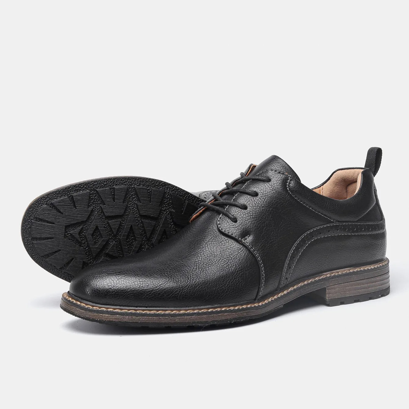 Men's Casual Derby Shoes - Fashion Lace-Up Leather Dress Shoes