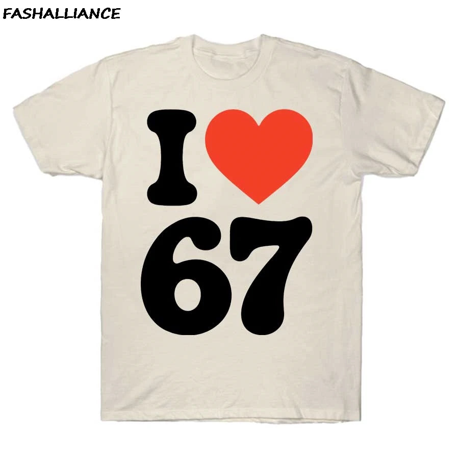 Six seven 67 meme T shirt for Men Women Hiphop Streetwear Short sleeve Tops 100% Cotton T-Shirt J1