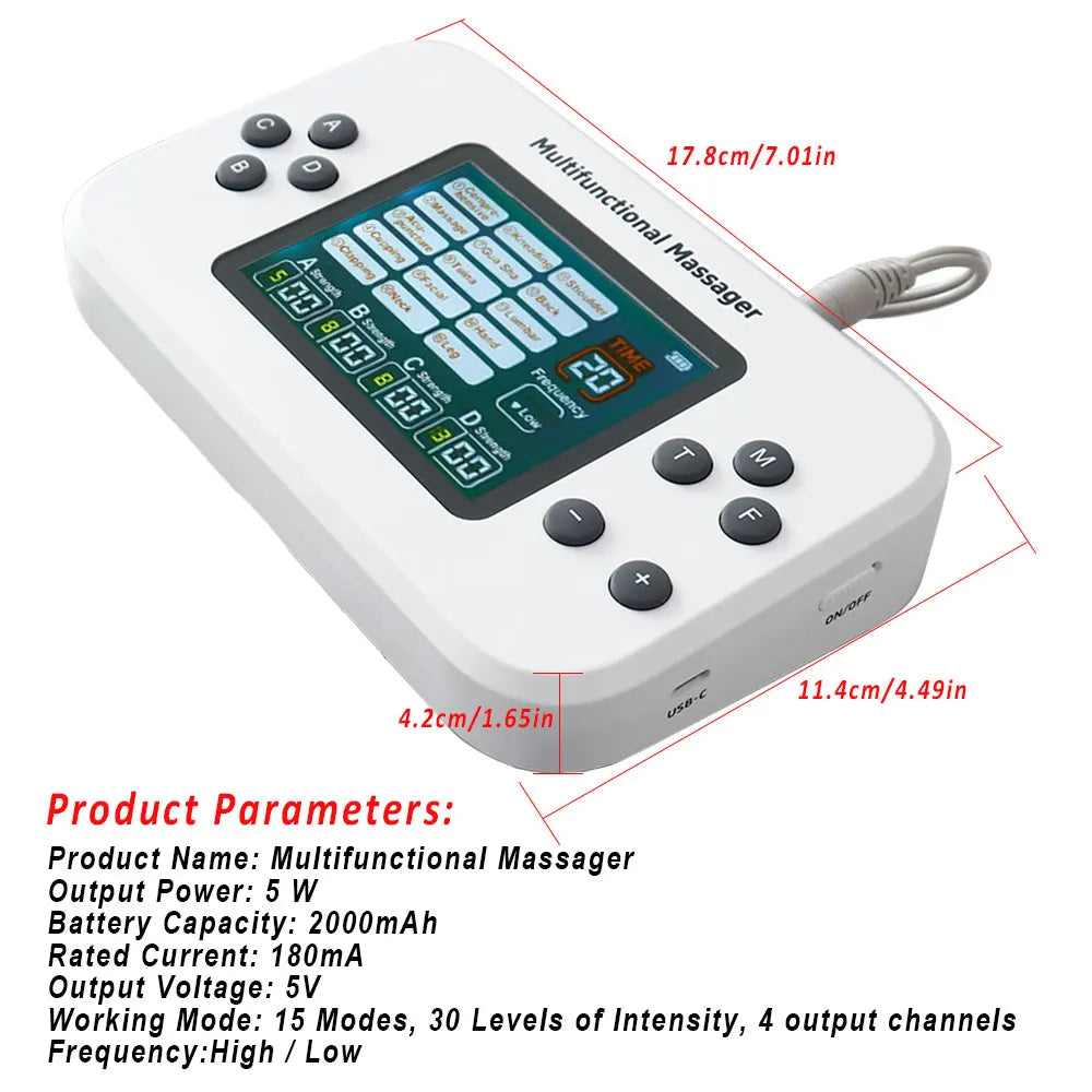EMS Muscle Stimulator – 15 Modes 4 Channels