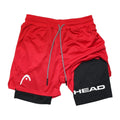 Anime Berserk Head Running Shorts Men Fitness Gym Training 2-in-1 Sports Quick Dry Workout Jogging Double Deck Summer