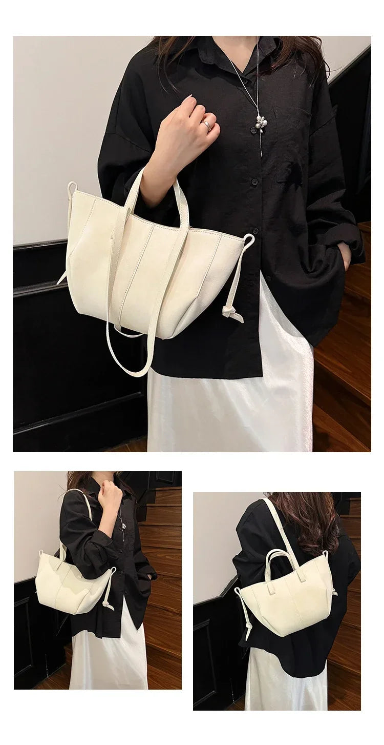 Light Luxury Solid PU Hasp Shoulder Bag for Women Commuting Frosted Leather Handbag 2026 Hot Sale Large Capacity Niche Tote Bags