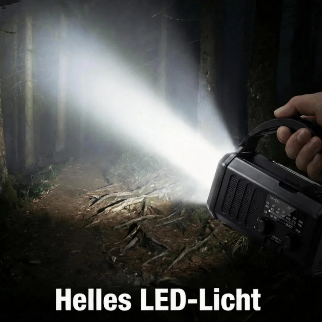 Hand-Crank Emergency Radio Solar Flashlight USB SOS