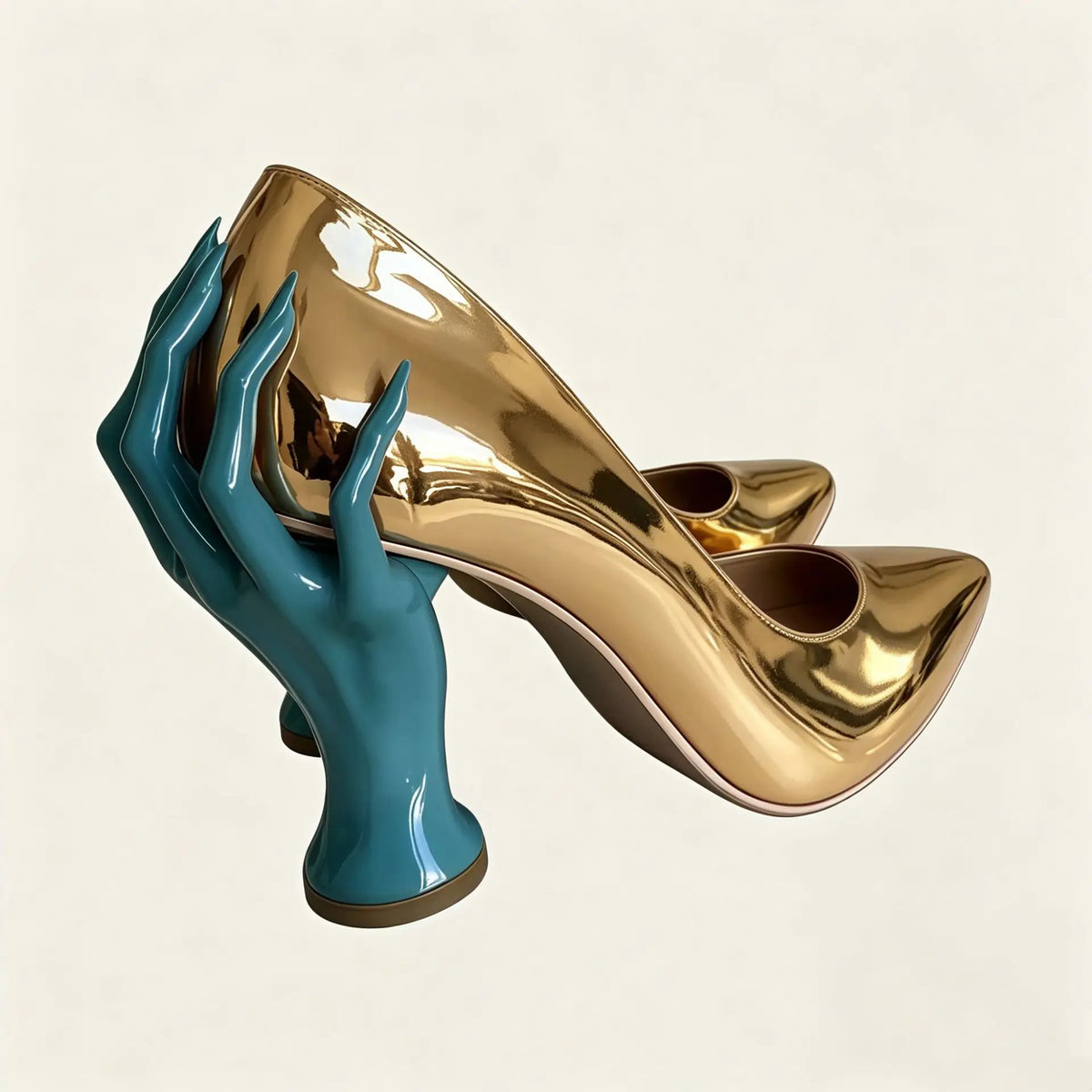 Patent Leather Pumps – Pointed Toe Sculptural Heel Slip-On
