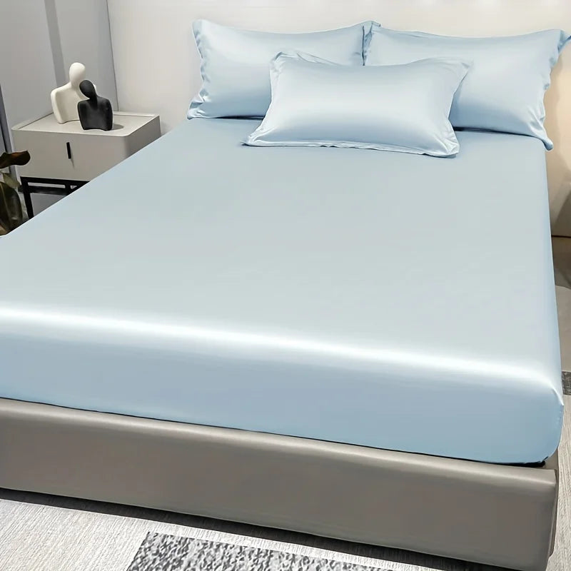 SATIN DREAM - Solid Color Fitted Sheet - Silky Smooth, Every Single Night