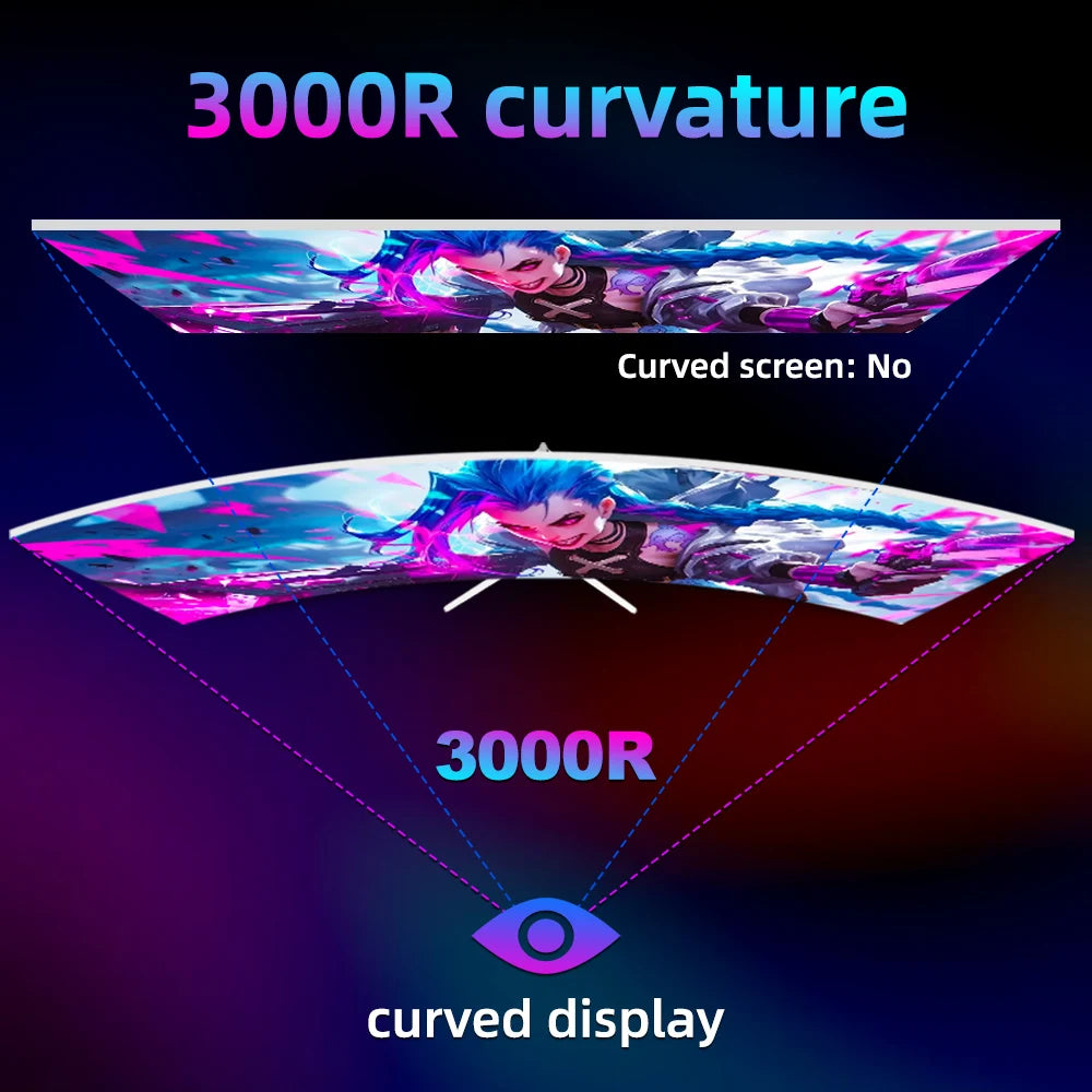 24" Curved 100Hz Gaming Monitor - FHD 1080P Immersive Display