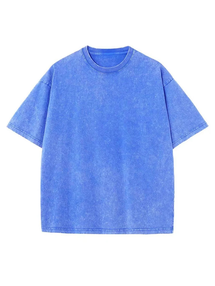 2026 Streetwear Washed Vintage T-Shirts Hip Hop Retro Punk T Shirt Women Tops Cotton Neutral Short Sleeve Acid Wash T-Shirts