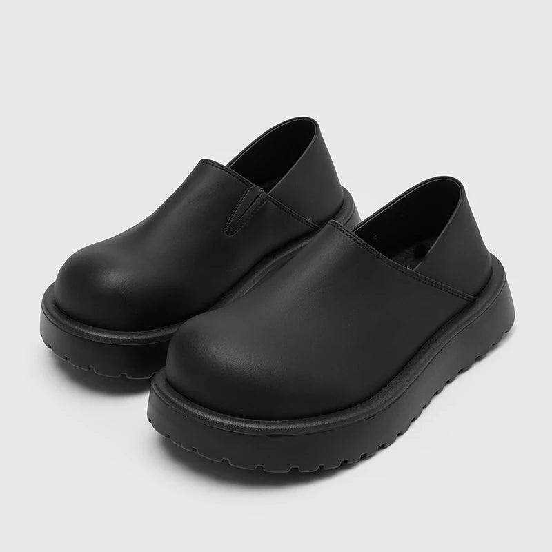Men's Winter Loafers - Slip-On Two-Way Mule Shoes with Fur Lining Option