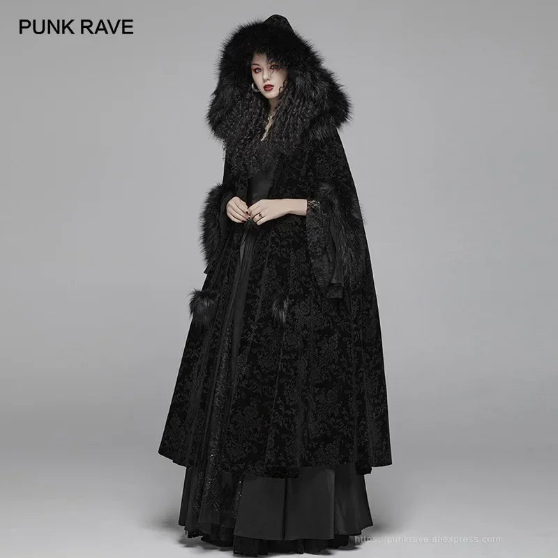 Gothic Hooded Cloak - Black & Front Ties - Dark Romance