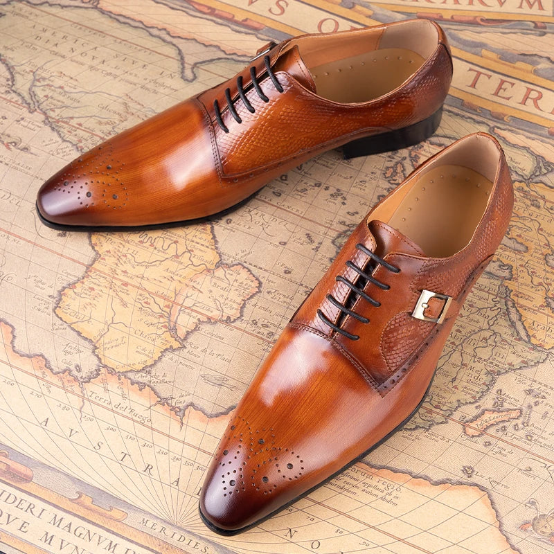 OXFORD ELITE - Men's Genuine Cowhide Leather Oxford Business Shoes - 2 Colors, EU 39–50