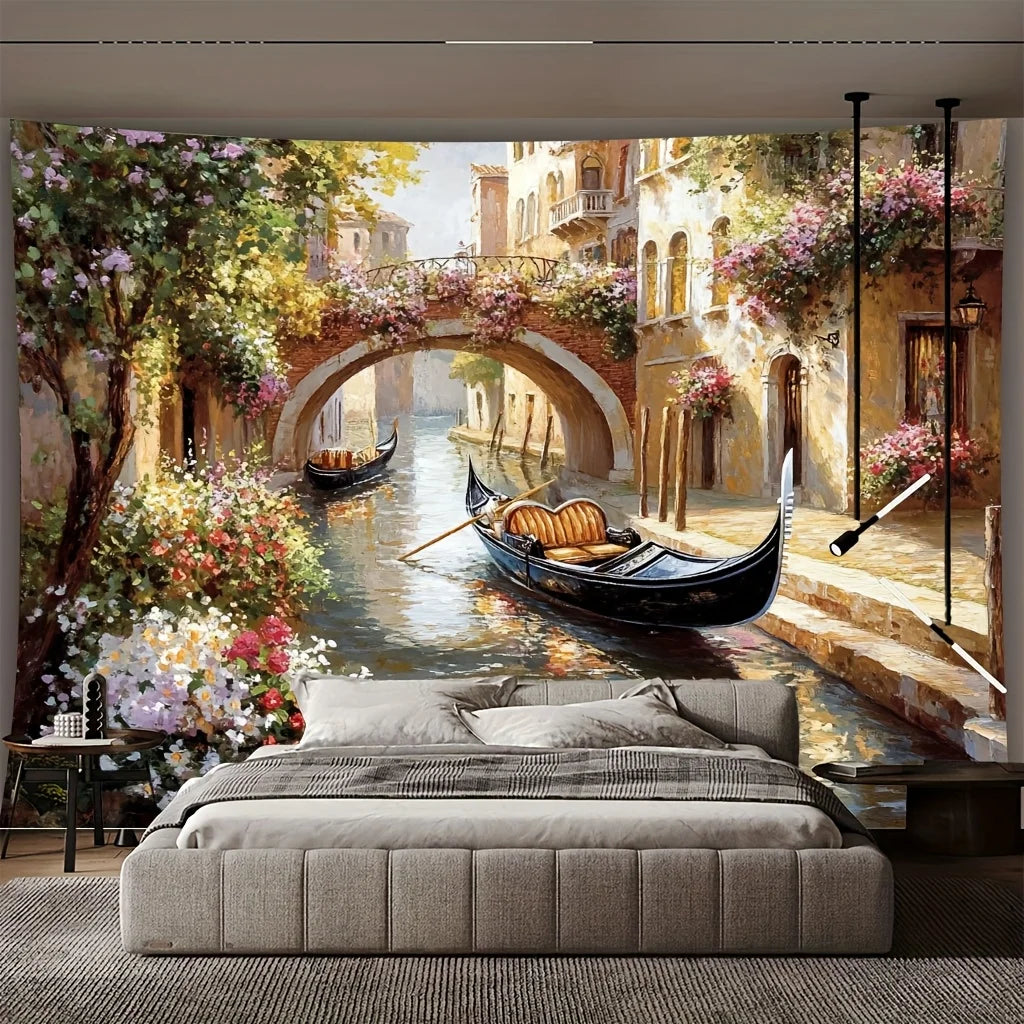 Venice Gondola Tapestry – Romantic Wall Hanging