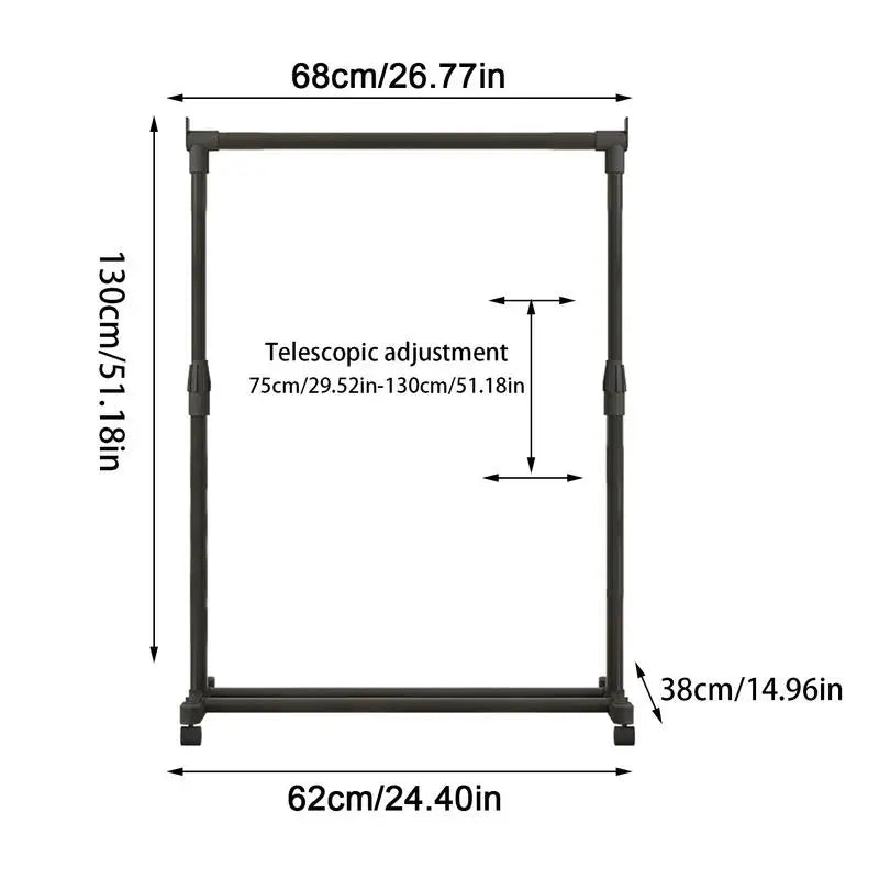 Telescopic Clothes Rack on Wheels