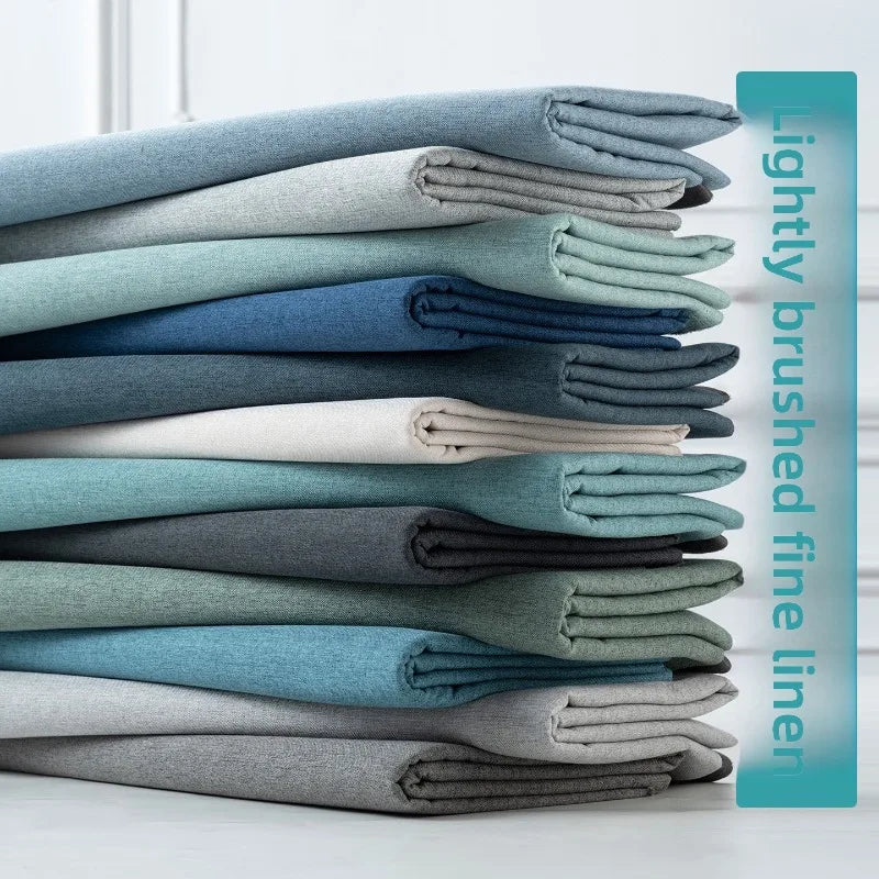 THICKENED PLAIN LINEN-LOOK FABRIC - 100% Polyester, 420g/m, 148cm Wide - Solid Rooms
