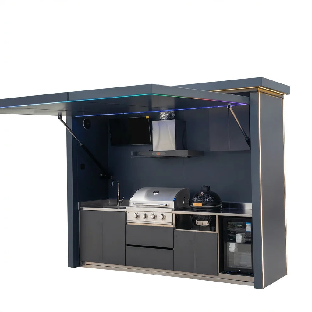 MODULAR OUTDOOR KITCHEN - Kamado Grill, Smoker & Pizza Oven - Stainless Steel