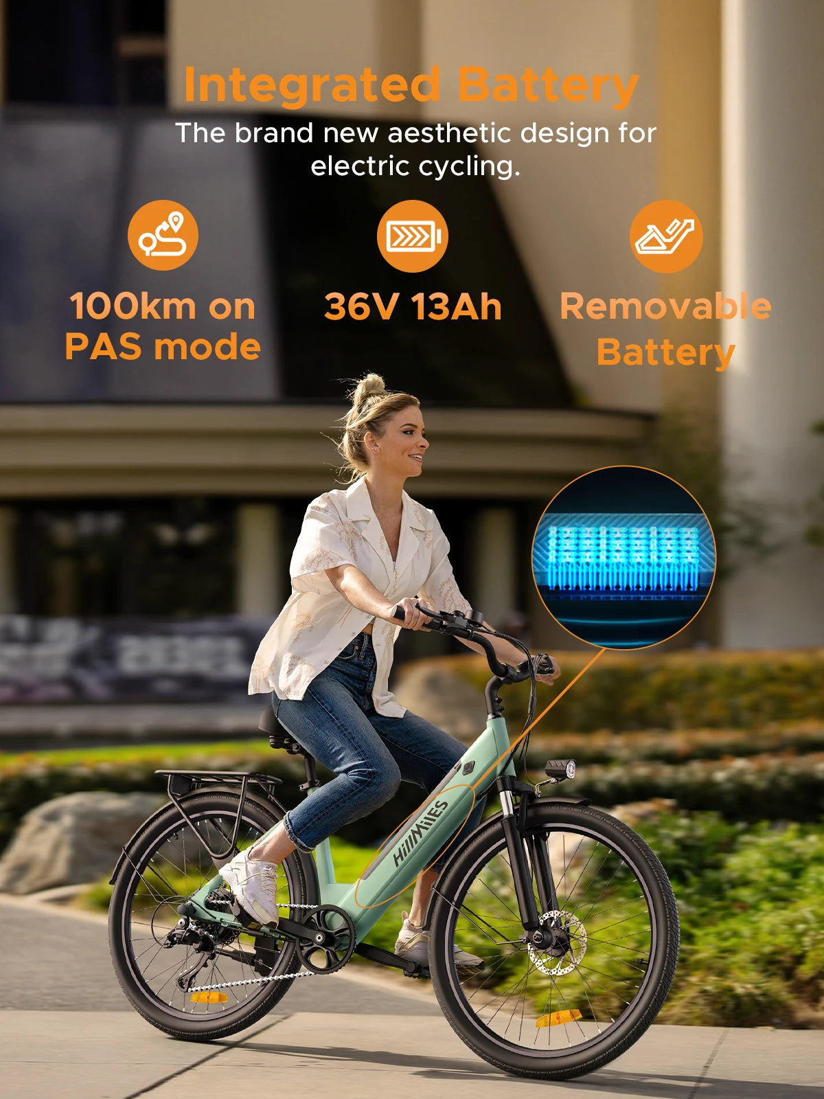 MILECITY 1 E-BIKE - 250W, 100 KM Assist Range - City Flow