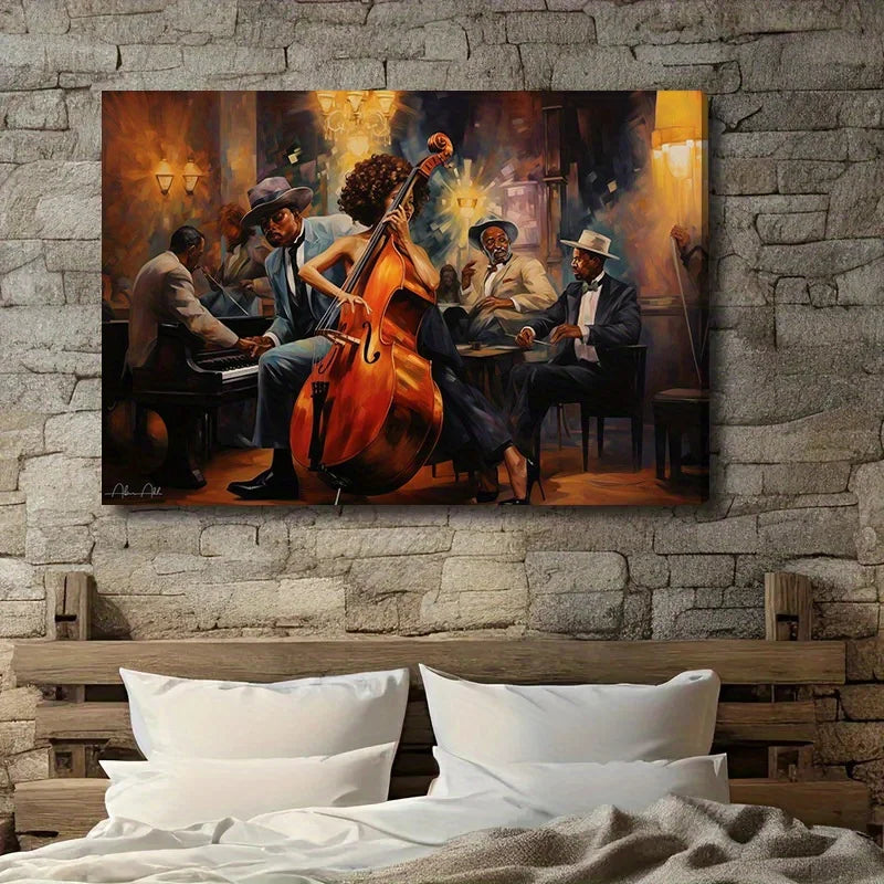 Vintage Jazz Band Canvas - Multi-Size - Music Scene