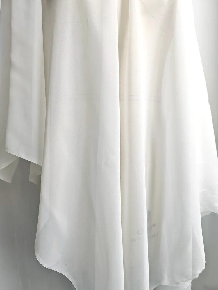 SILK COTTON CHIFFON GAUZE - 50% Mulberry Silk, 136cm Wide - Ivory Drape