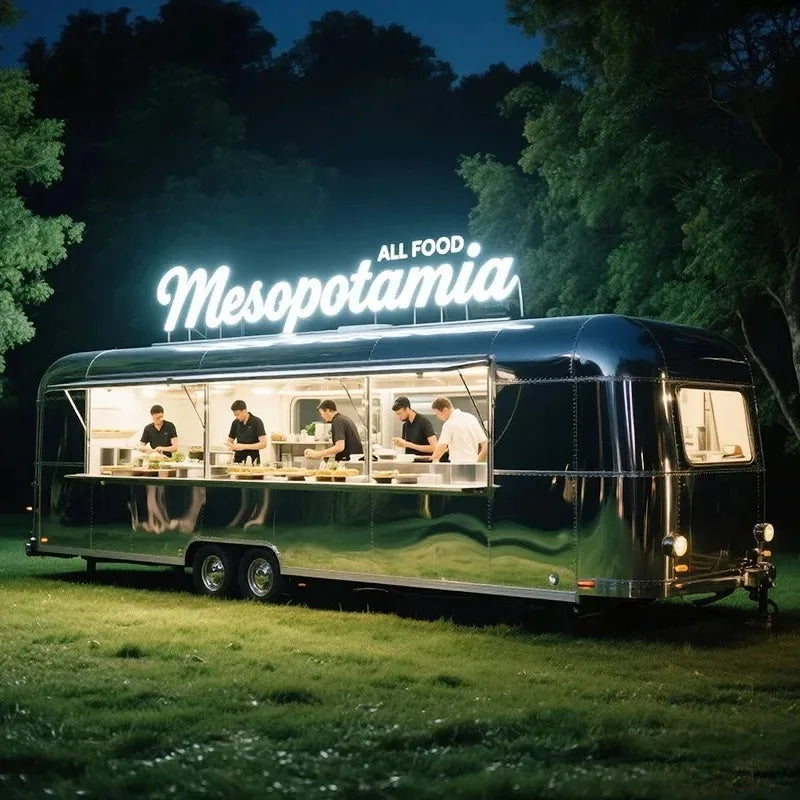 Fully Equipped Kebab Pizza Hot Dog Food Cart – Custom Mobile Caravan