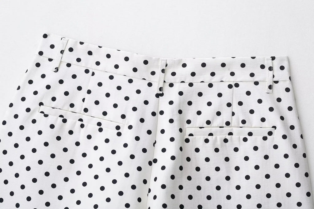 HH Woman Autumn Long Sleeves Turtleneck Zipper With Pockets Drawstring Casual Coats Women Fashion Polka Dot Printed Jacket