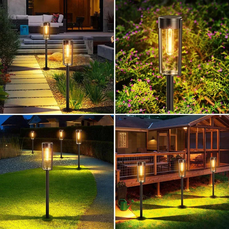 SOLAR PATHWAY LIGHTS - Warm White, 2–6-Pack - Retro Garden Glow