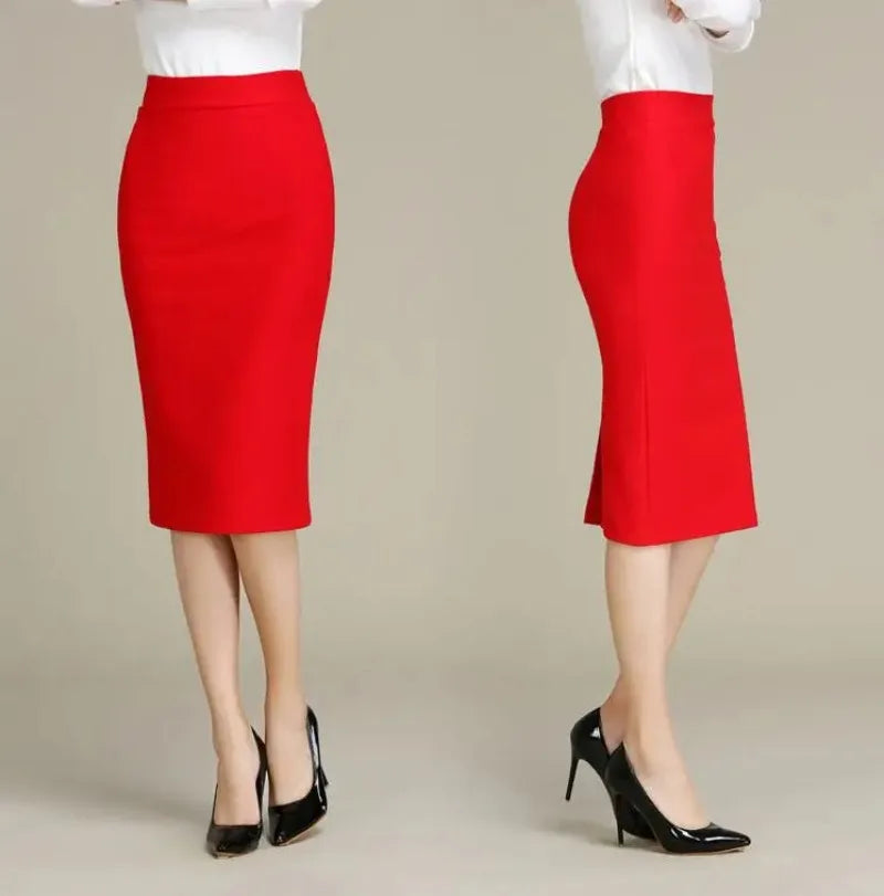 Elegant pencil skirt – high waist, slender silhouette