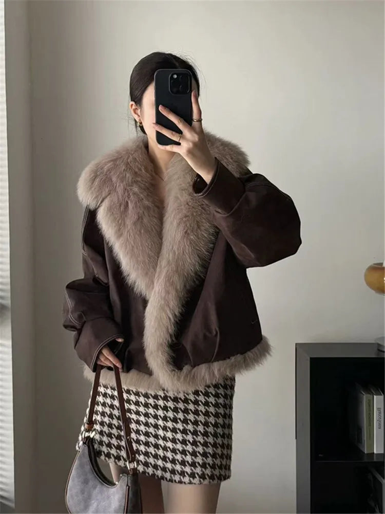FROST COLLAR - Fur Collar Cotton Parka - Thick Winter Jacket, Faux Fox Trim