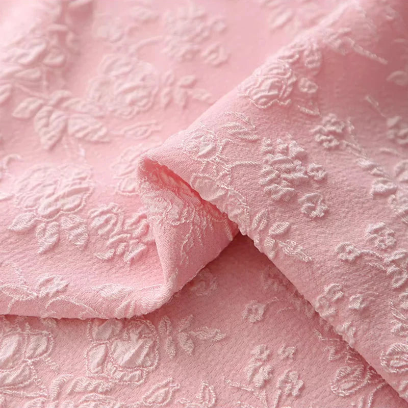 0.5m/1m/2m/5m Rose Relief Jacquard Fabric For Sewing Women's Dresses, Princess Dresses, Handmade DIY Clothing Fabric TJ22835