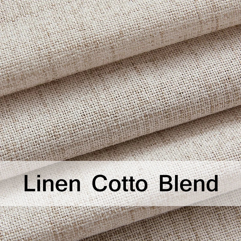 LINEN SEMI-BLACKOUT CURTAINS - Solid Color Custom Size Panel - Soft & Light-Filtering