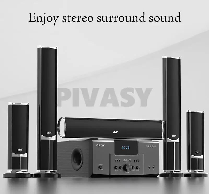 160W Home Theater 5.1 – Bluetooth Speaker 8 Inch Subwoofer Karaoke TV