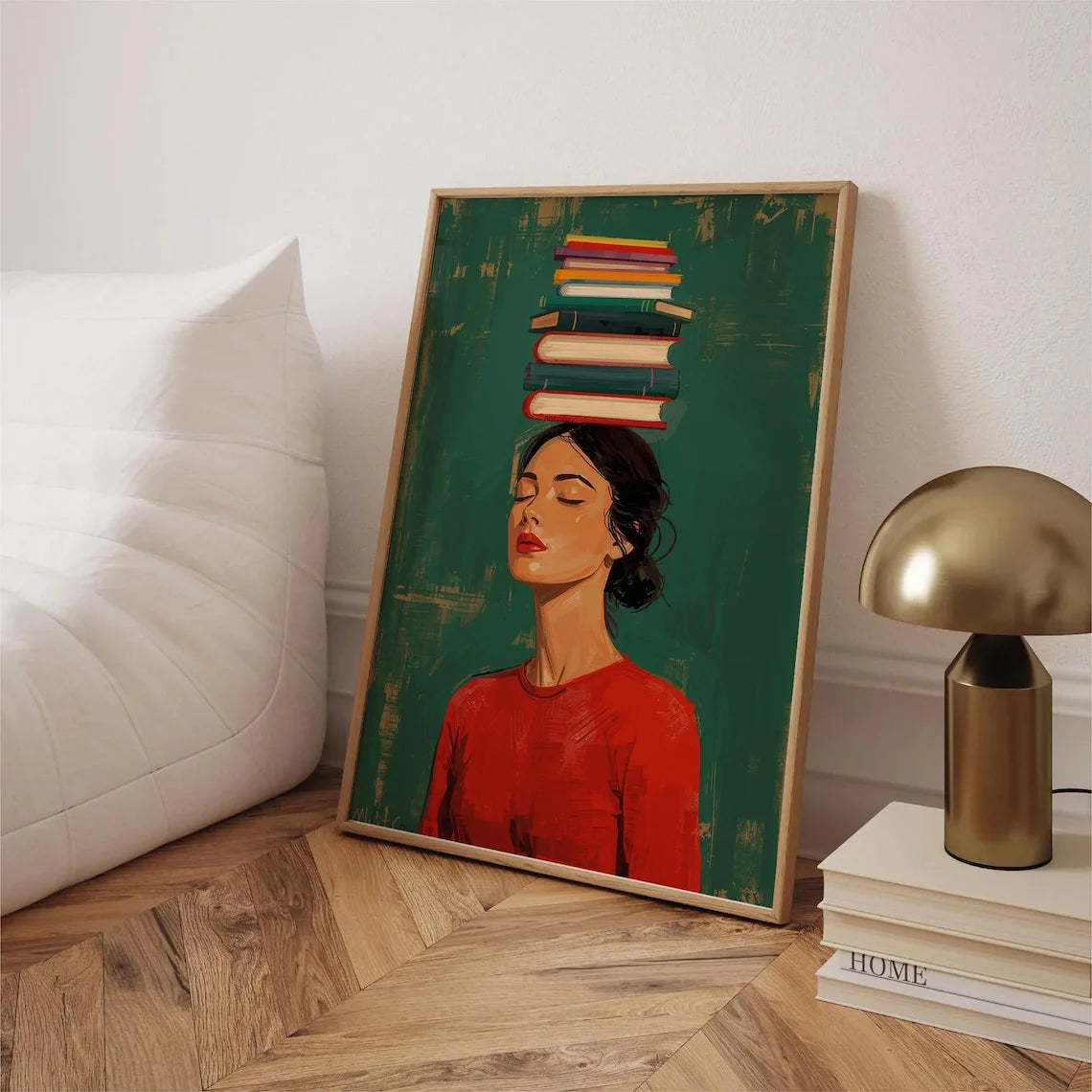 Balanced Books Wall Art - woman in red - artistic decor