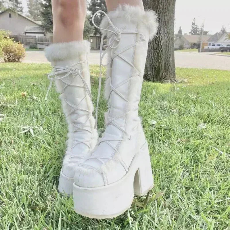 Platform Wedge Snow Boots – Plush Lined Mid-Calf