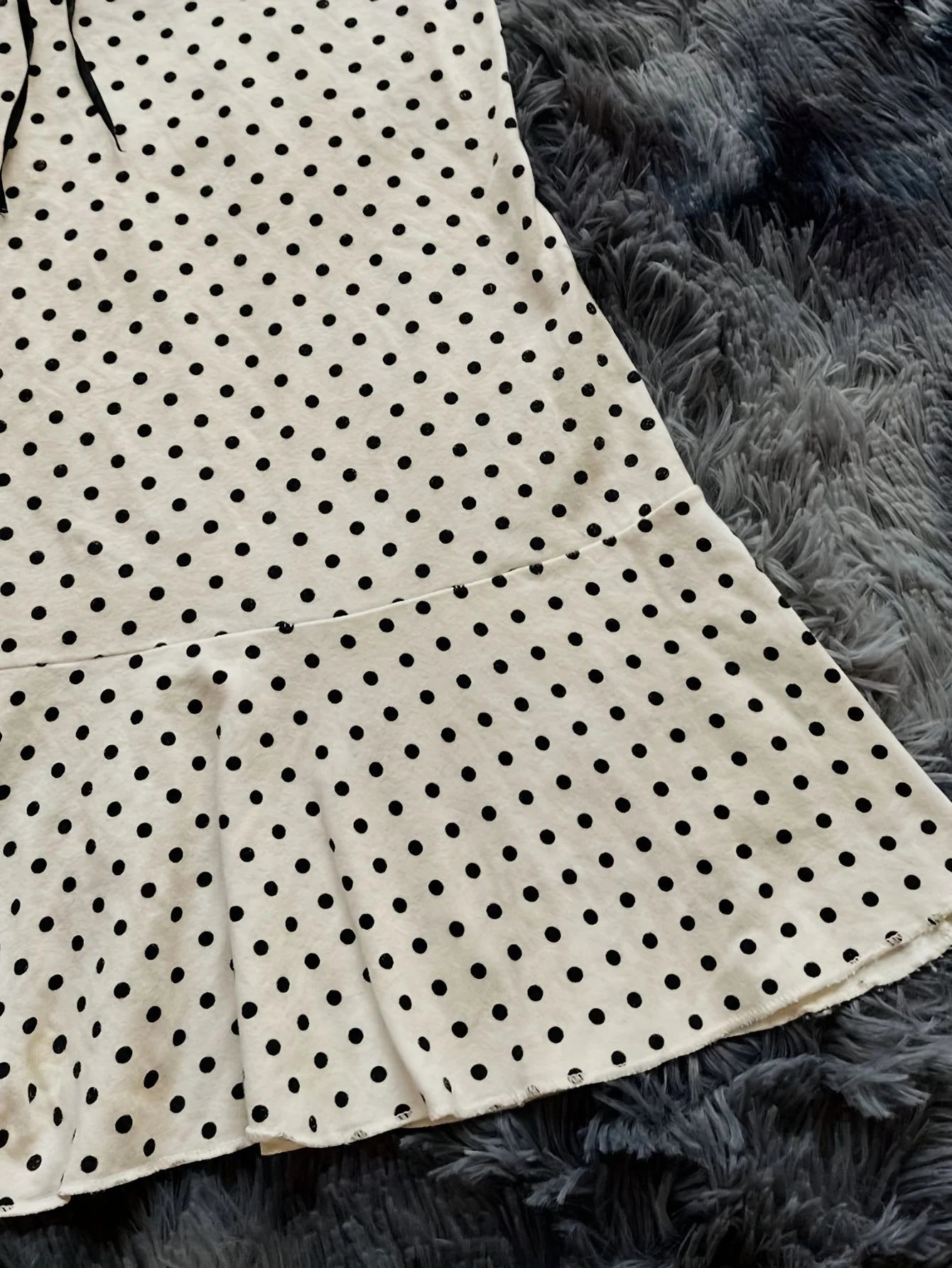 Women's Vintage Polka Dot Off Shoulder Mini Dress, Ruffle Lace Trim Strapless A Line Flare Dress, Y2K Cute Summer Party Dress 2.