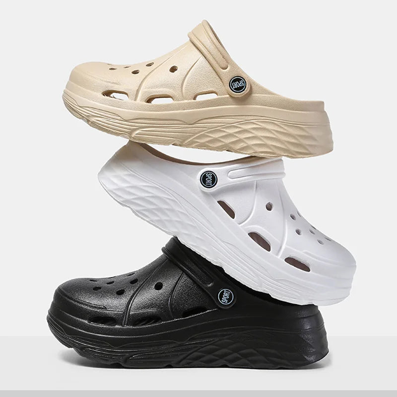 Women's Fashion Platform Sandals Summer 2025 Thick Sole Soft Eva Clogs Garden Shoes for Women Hollow Out Non Slip Beach Sandals