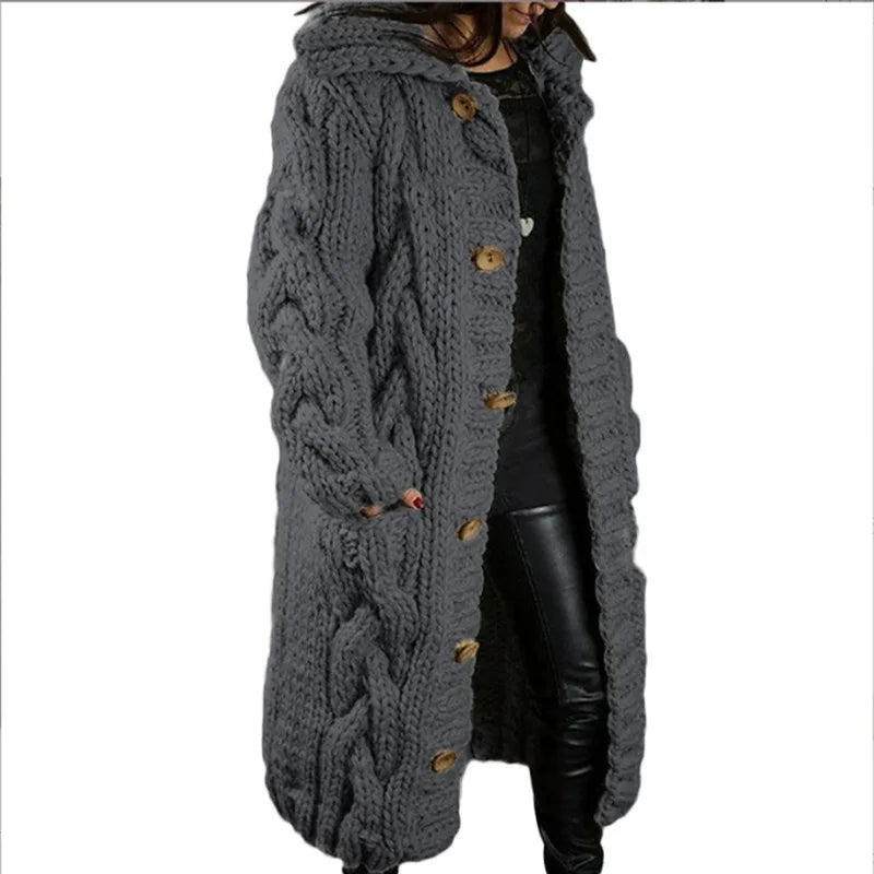 Long Knit Cardigan with Pockets