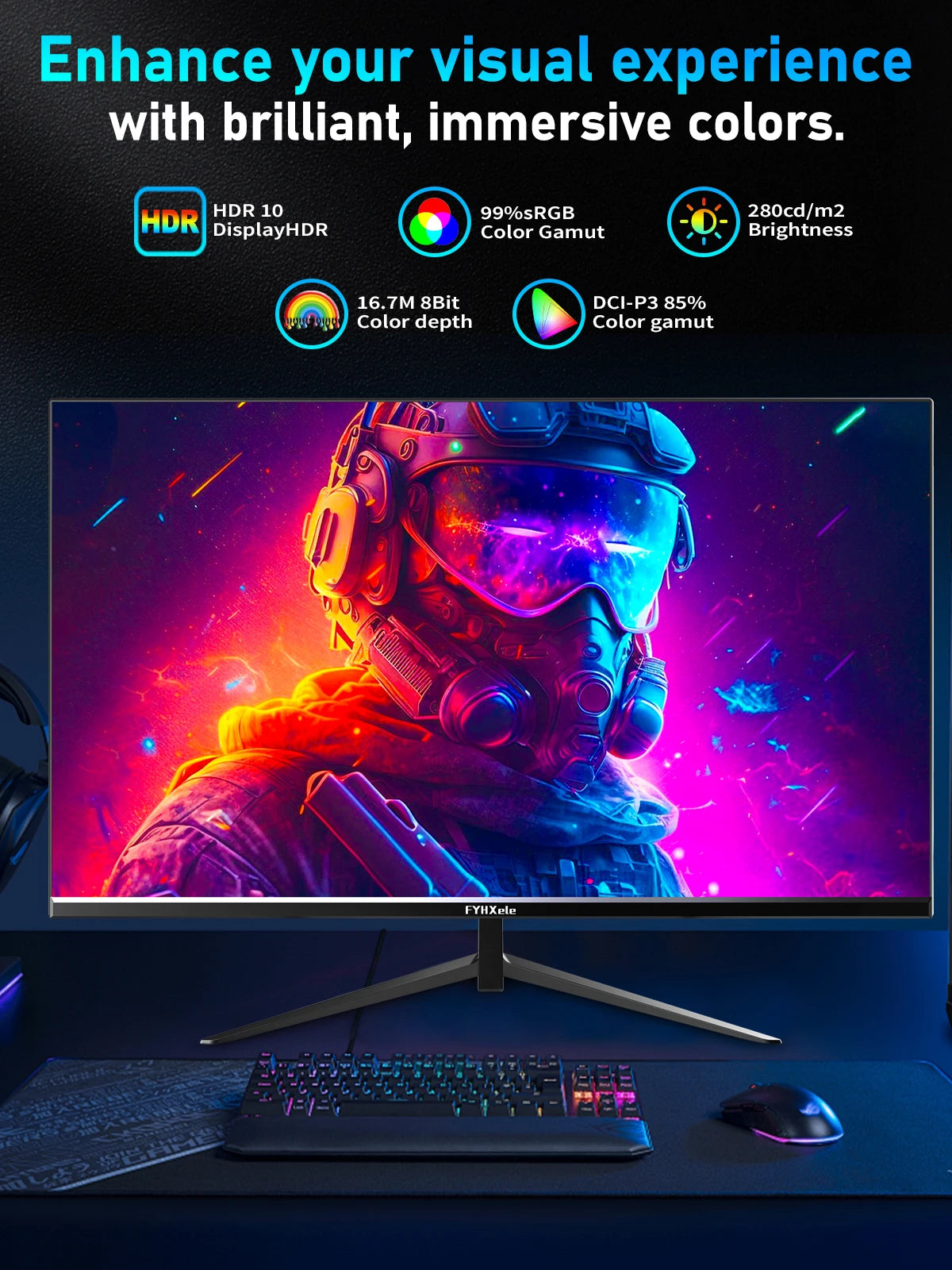 FYHXele 24" 180Hz Gaming Monitor - FHD IPS 1ms Fast Response
