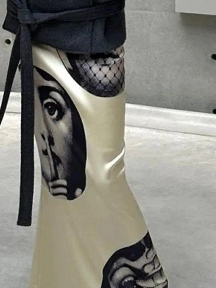 2025 Spring/Summer New Simulated Silk Half Body Satin Casual Color Ding Bag Hip For Women Bandage Skirts Casual Women H9E0