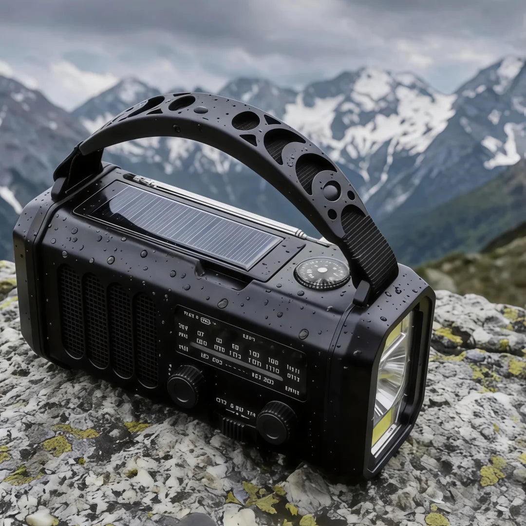 Hand-Crank Emergency Radio Solar Flashlight USB SOS