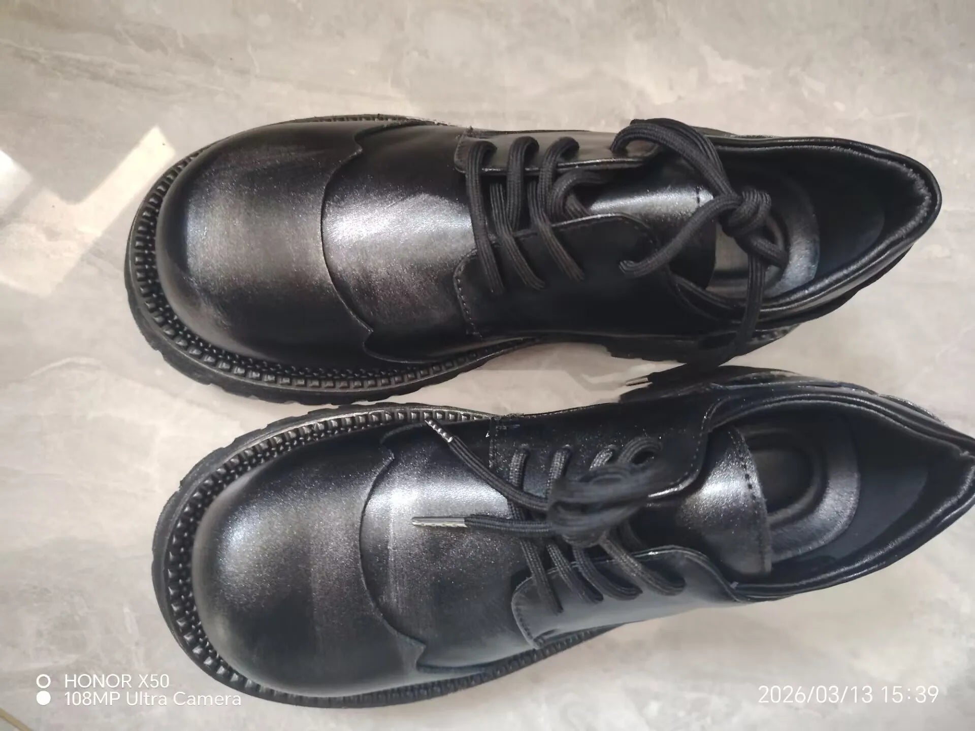 STAR DERBY - Men's British Style Cowhide Platform Derby Shoes - Wedge Heel Waterproof Lace-Up Dress Shoes