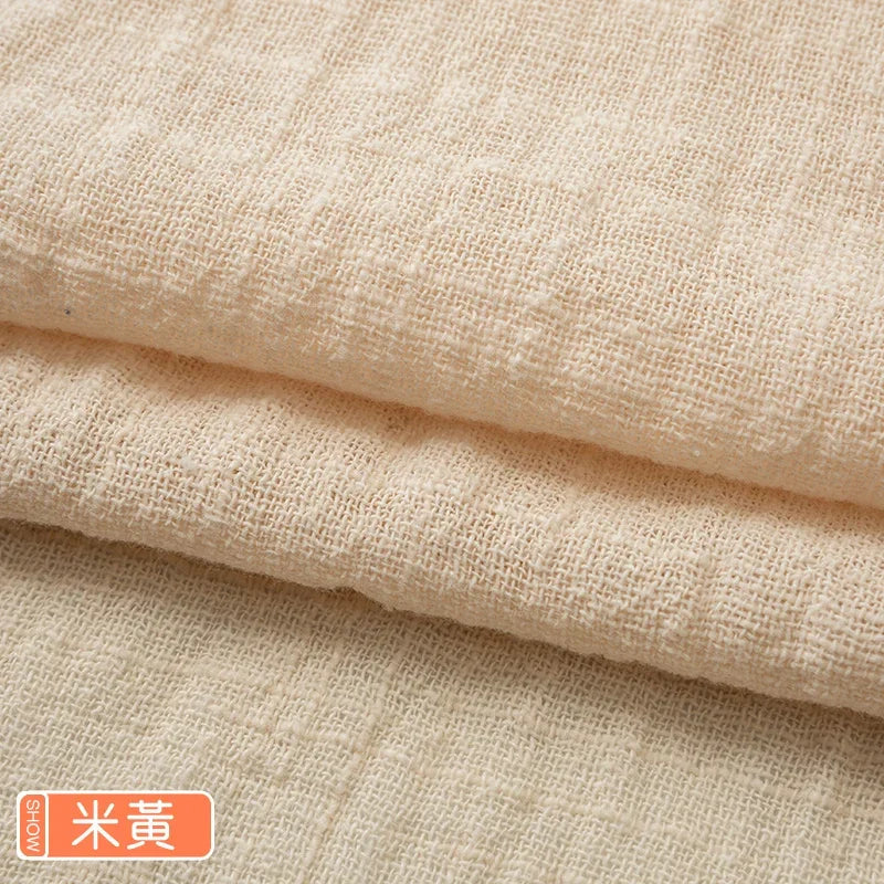 Soft Thin Linen Cotton Fabric Solid Color Organic Material Pure Natural Flax For Sewing Handmade Clothes Patchwork Fabric