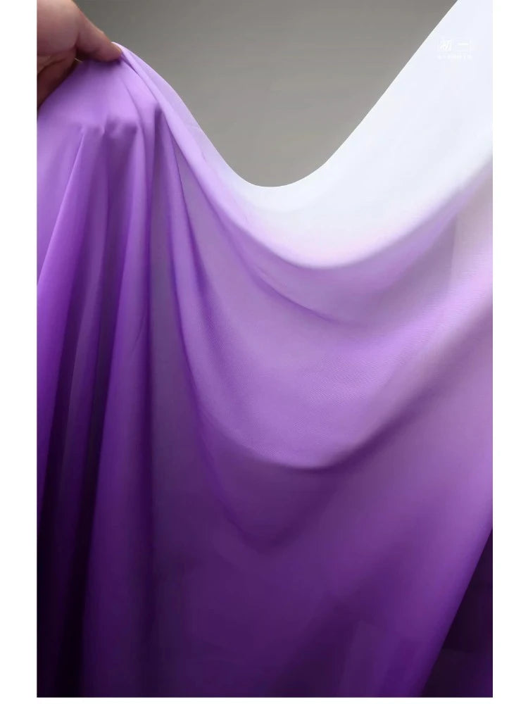 GRADIENT CHIFFON FABRIC - Semi-Sheer Polyester, 110g/m, 146cm Wide - Soft Light