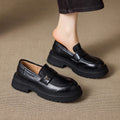 Thick-Sole Loafers – Slip-On Retro Leather Flats