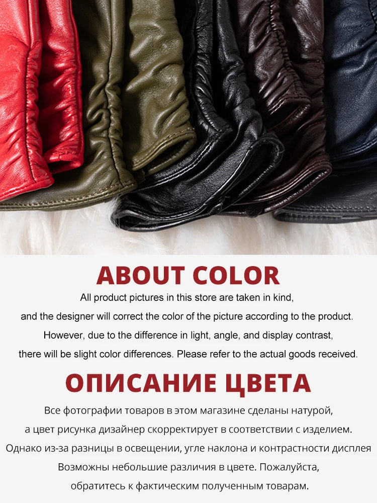 Colour Embrace - Women's Leather Gloves - Winter Charm